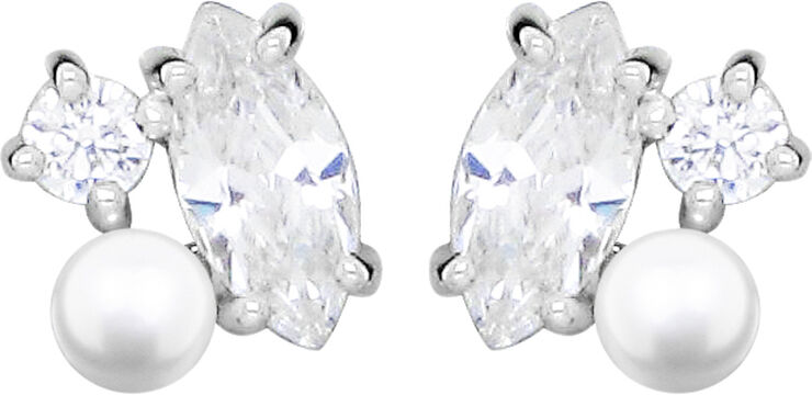 Silver Essentials by Plaza Pearl dream ørestikker - Sølv Sølv