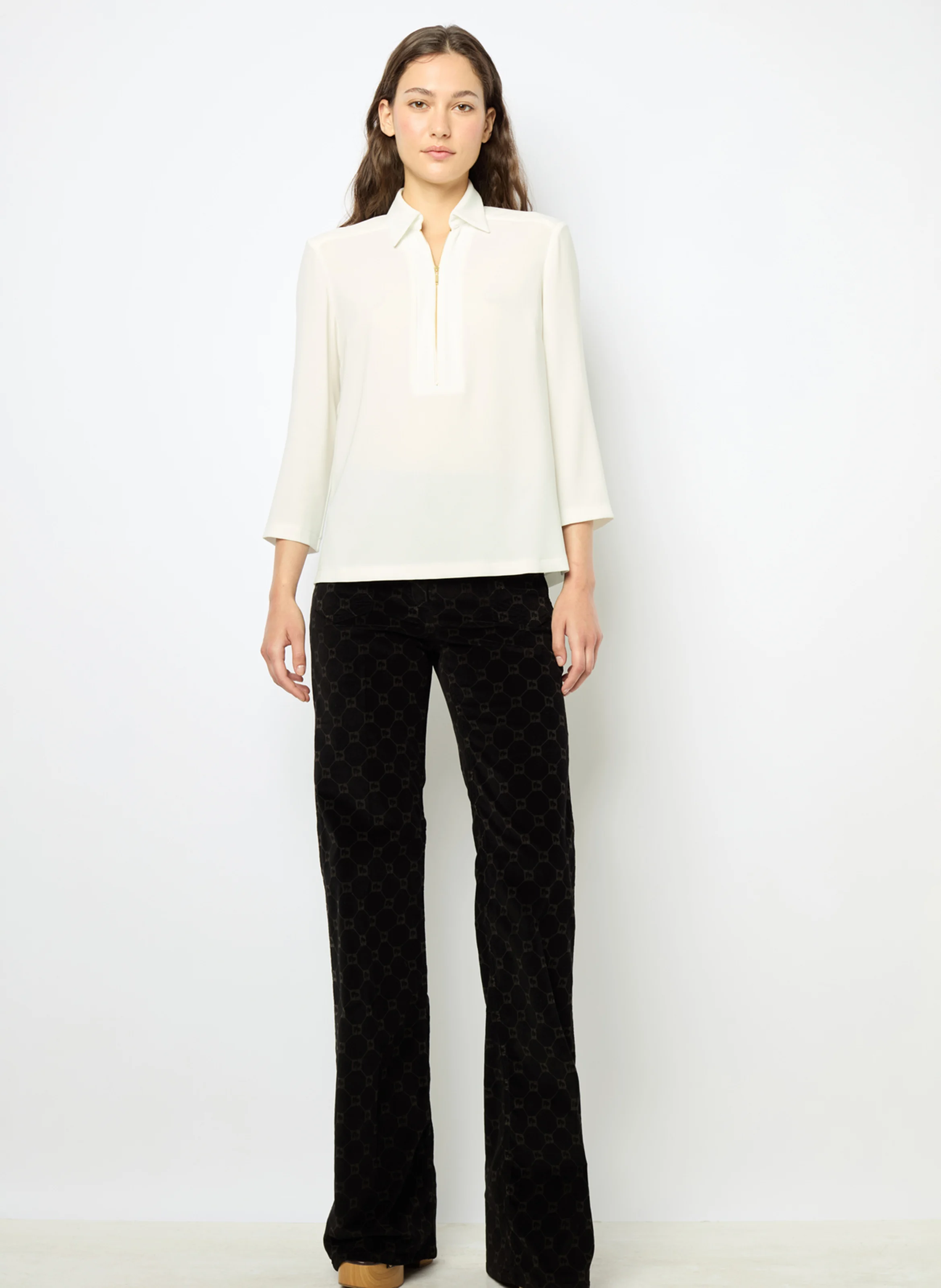 BRANDA - Blouse col chemise| Blanc