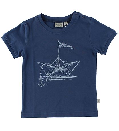 Wheat T-Shirt - Blå m. Papirsb?d