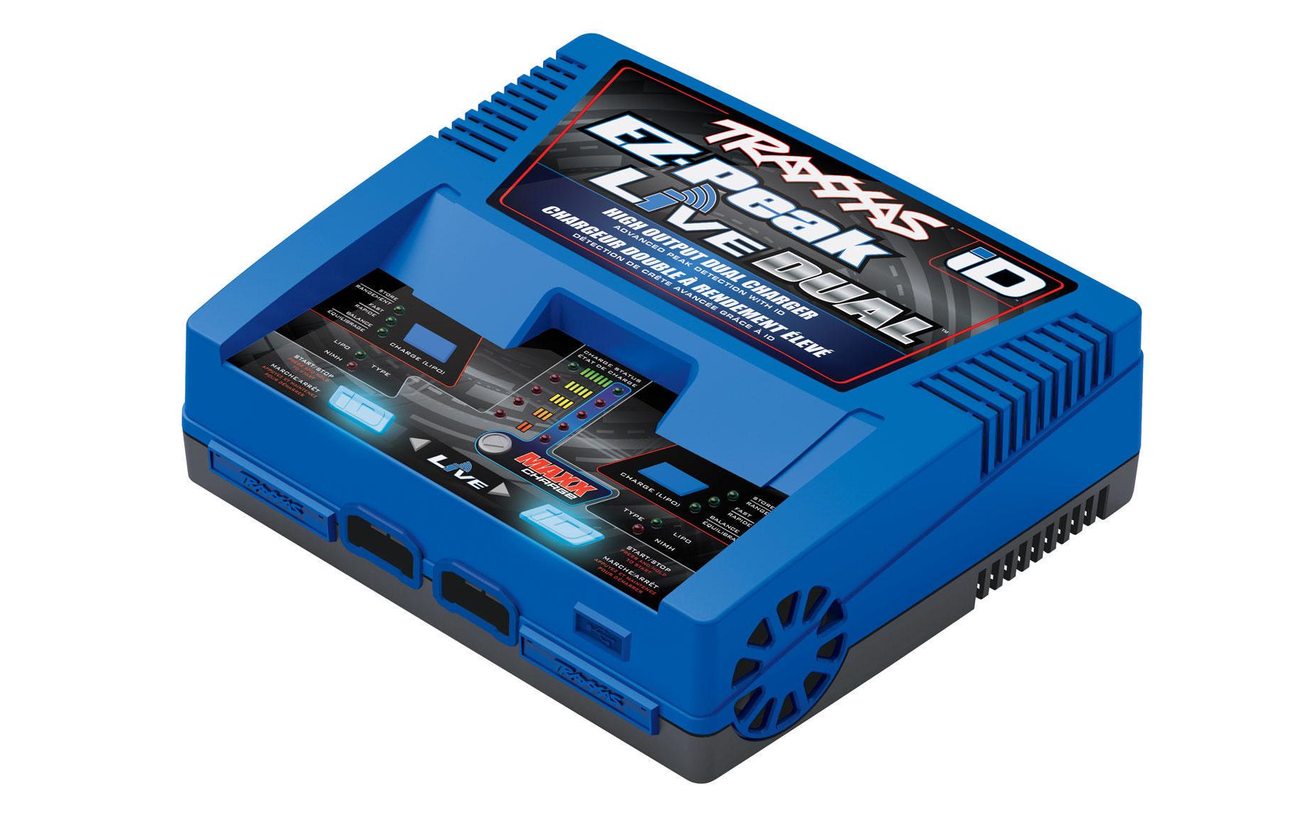 Dual-Ladegerät EZ Peak Live Dual 2-4S<br>Leistungsstarkes Ladegerät für Traxxas ID Akkus