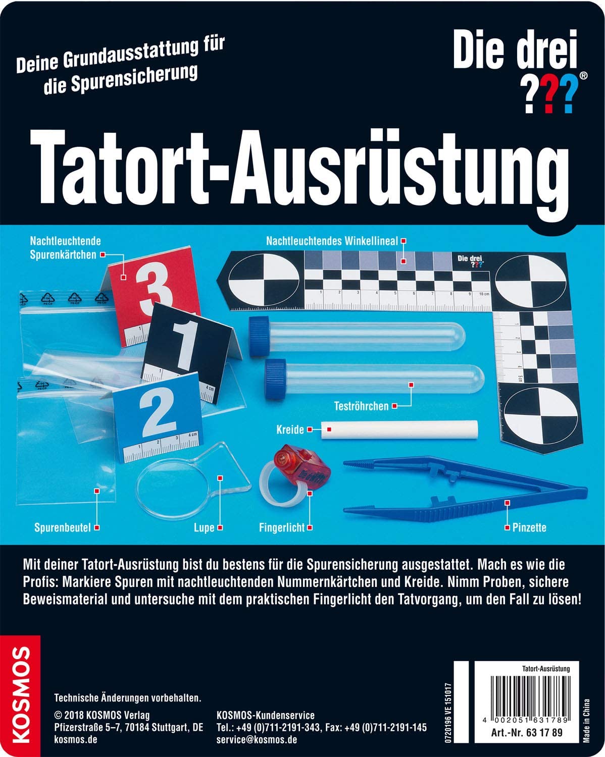 Kosmos - Die Drei ??? Fragezeichen - großes Detektiv-Set (8-teilig)