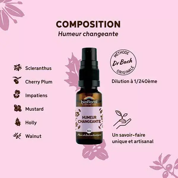 Biofloral Humeur Changeante Spray Bio Demeter Spray Emotions 20 Ml