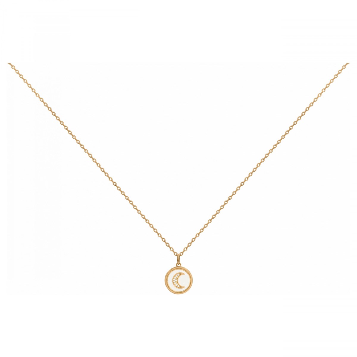 Collier en Plaqué Or avec oxyde de zirconium blanc