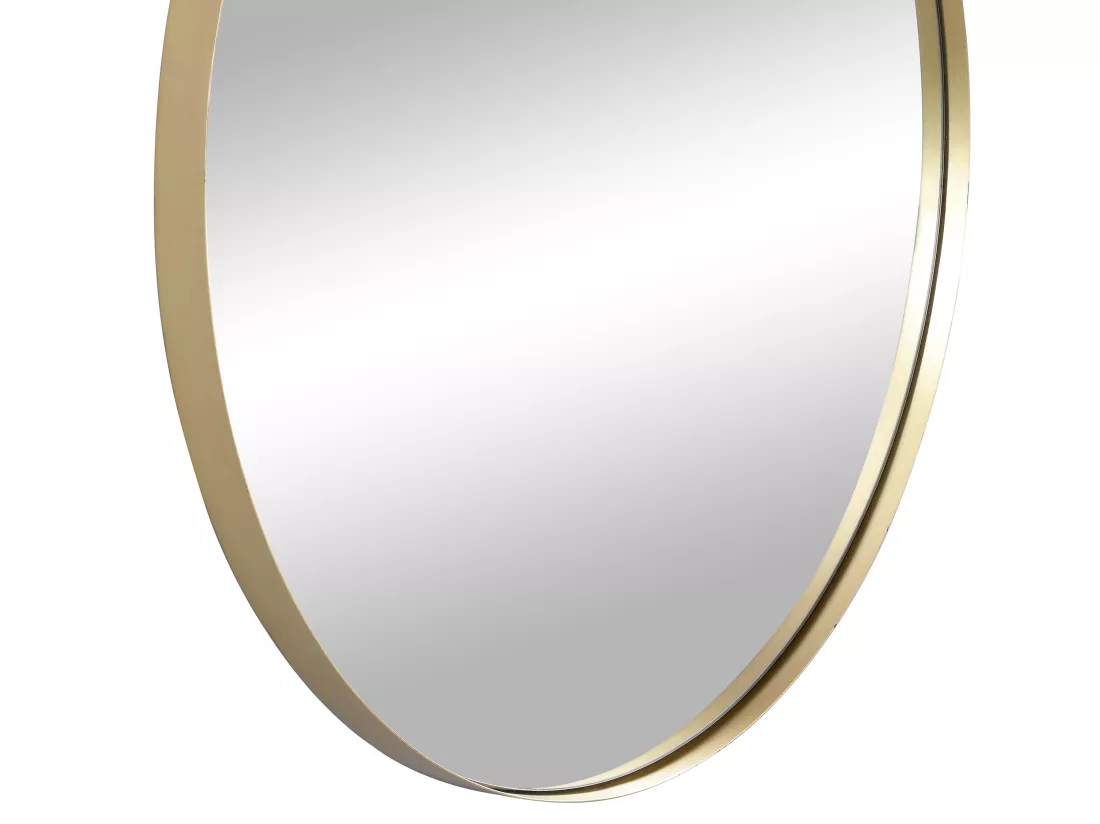 Miroir mural rond en métal - D.80 cm - Doré - JAFFREL