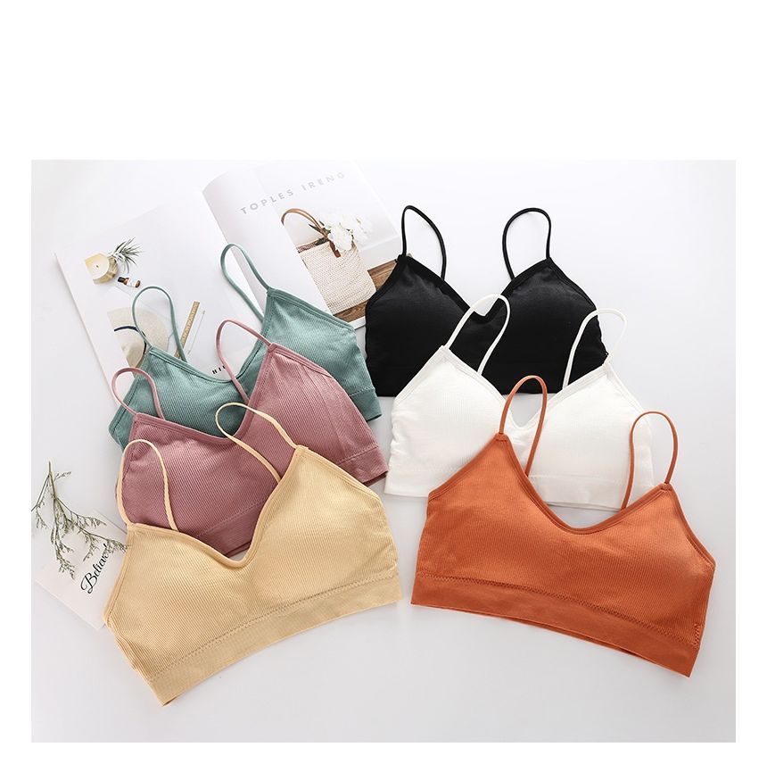 swnney - Effen V-hals cropped bh-top zonder beugel