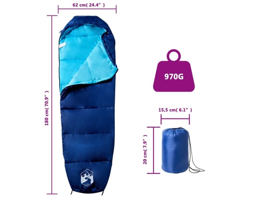 VIDAXL - Sac de couchage momie pour adultes camping 3 saisons