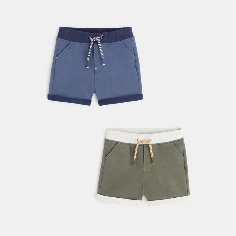 Short en molleton (lot de 2) bleu bébé garçon Bleu