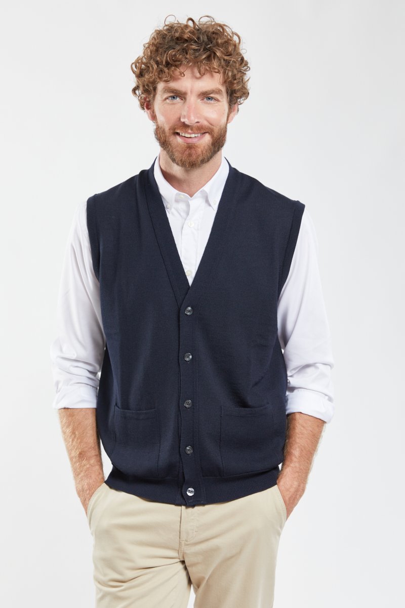 Cardigan boutonné Bérac - laine mérinos