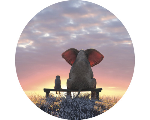 Vliesbehang HRBC000014 Olifant en hond 1 Ø 95 cm