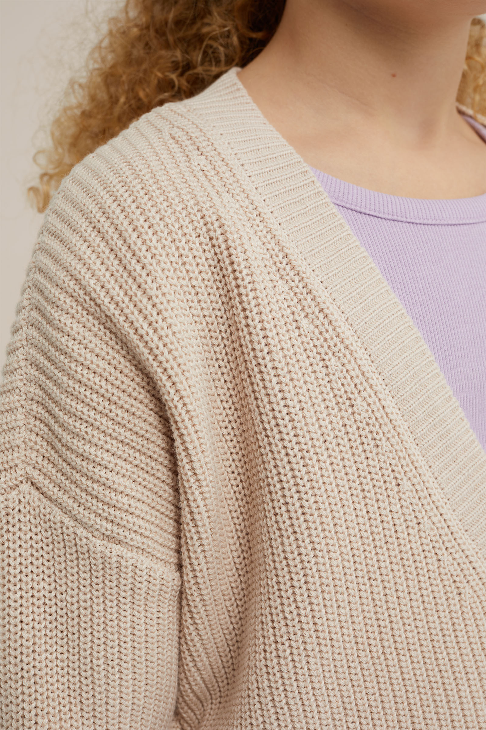 Meisjes fijngebreid vest WE Fashion Beige