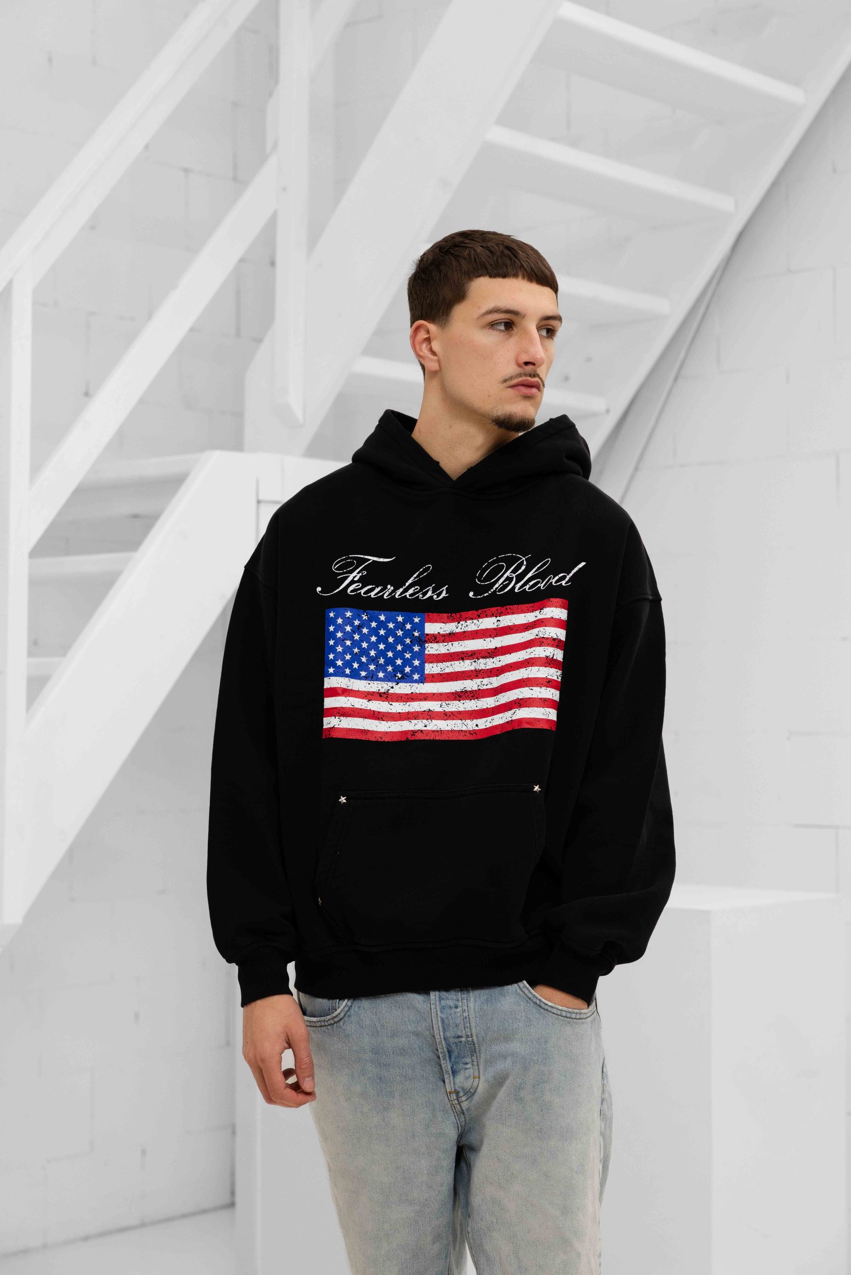 Fearless Blood Justin Hoodie Heren Zwart