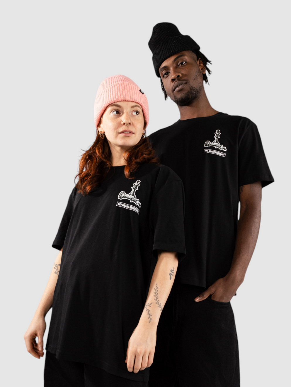 Any Means Necessary Tower T-Shirt black