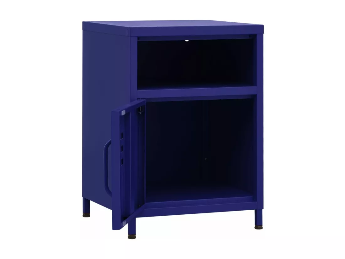 Table de chevet Bleu marine 35x35x51 cm Acier
