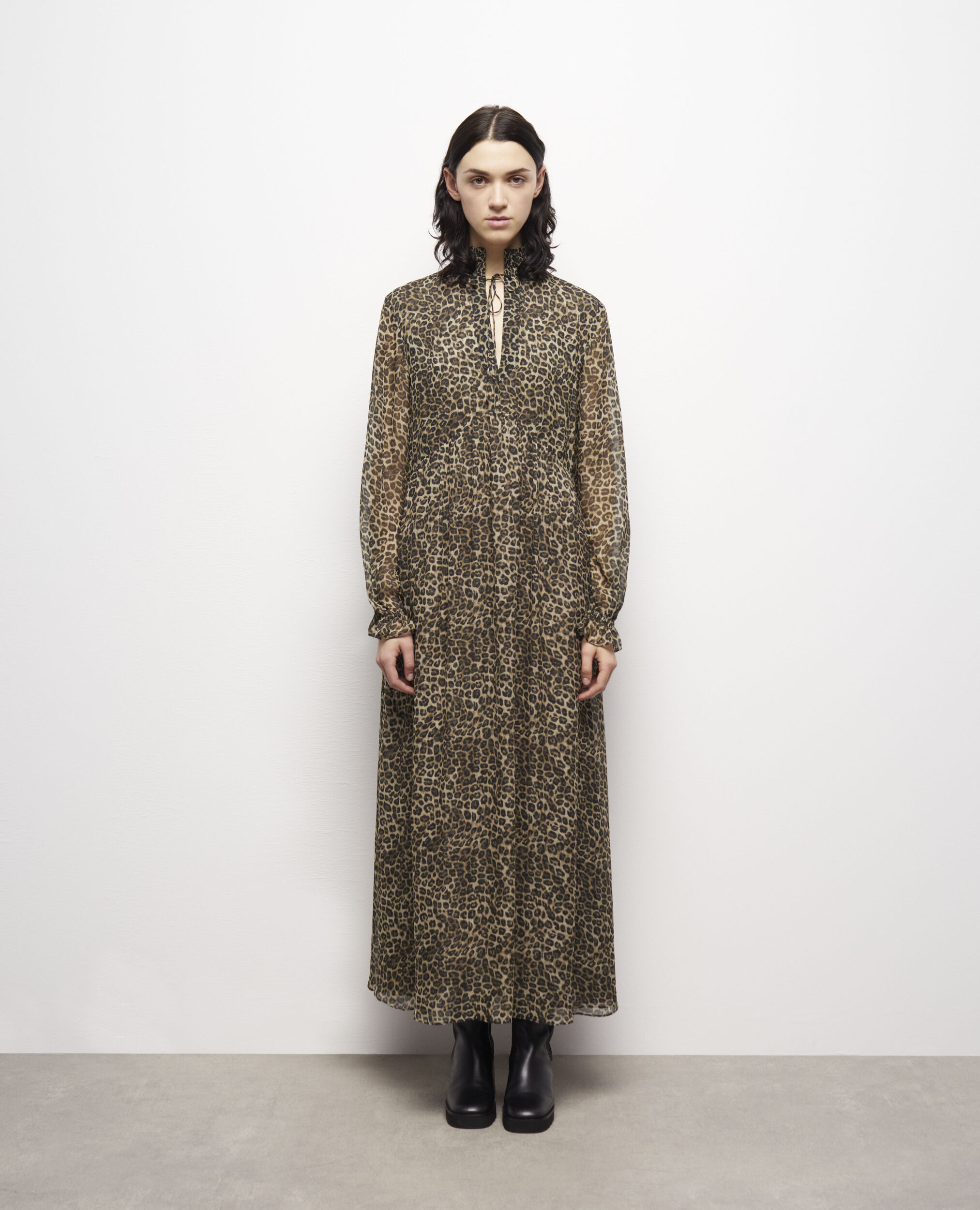 Robe longue léopard
