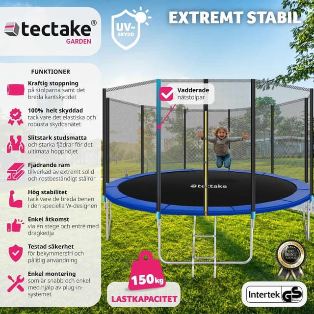 Trampolin med sikkerhedsnet