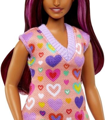 Barbie Fashionistas Dukke med Hjertemønstret Genserkjole