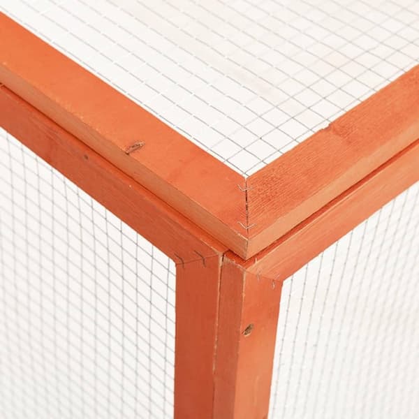 vidaXL Kaninbur 124x120x60 cm heltre gran
