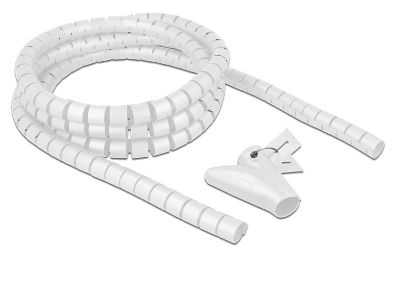 Delock Spiroschlauch mit Einziehwerkzeug, 2.5 m x 20 mm Wei Delock Spiralschlauch mit Einziehwerkzeug 2.5 m x 20 mm weiss