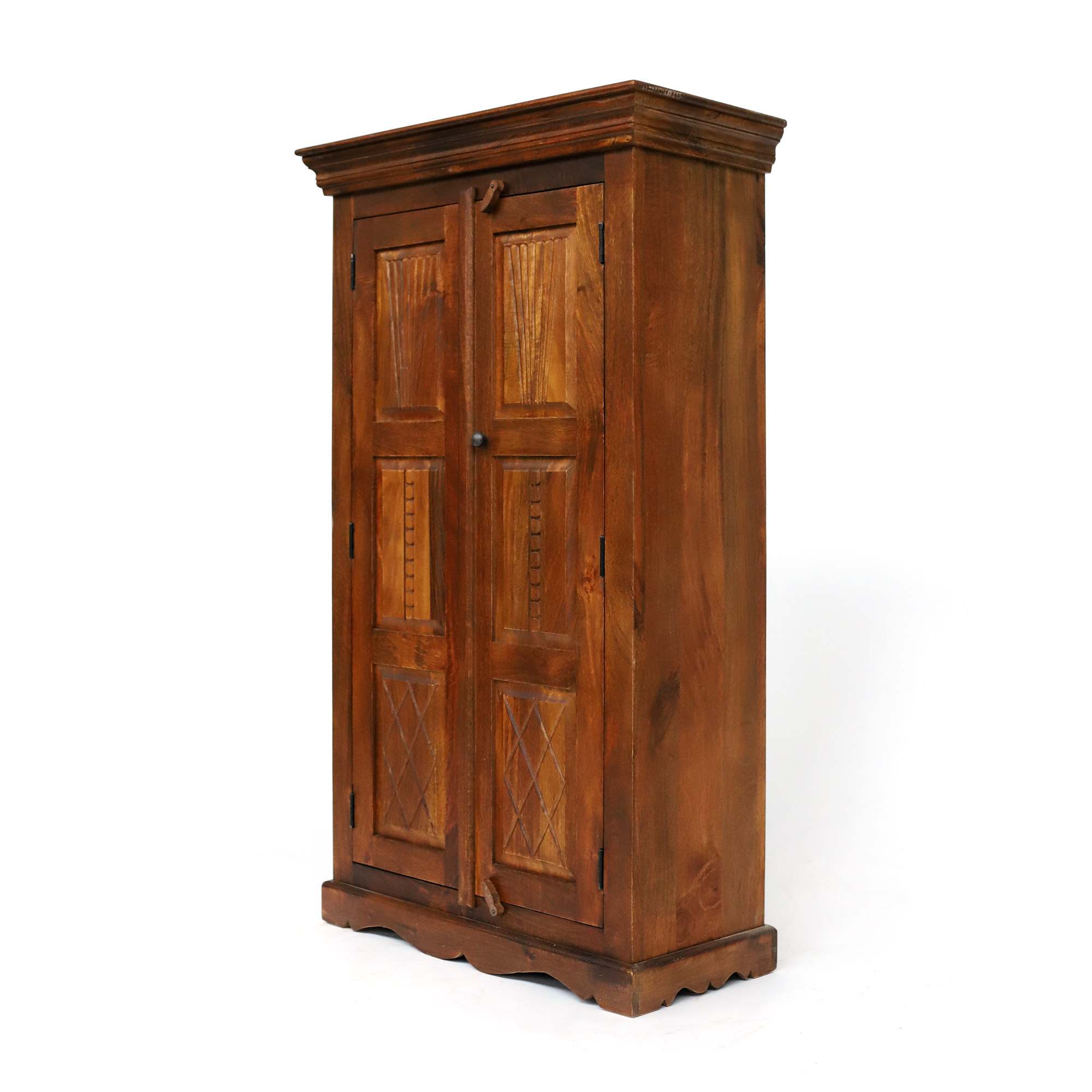 Schrank aus massivem Mangoholz, braun, T 40 cm, B 90 cm, H 150 cm von fischer's lagerhaus