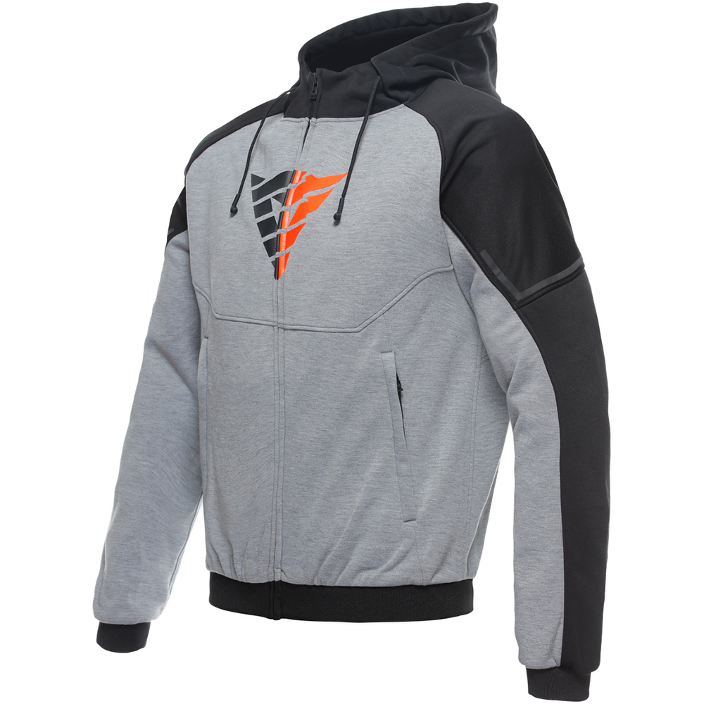 Dainese - Sweat Daemon-x Safety Full Zip Gris / Noir / Rouge fluo