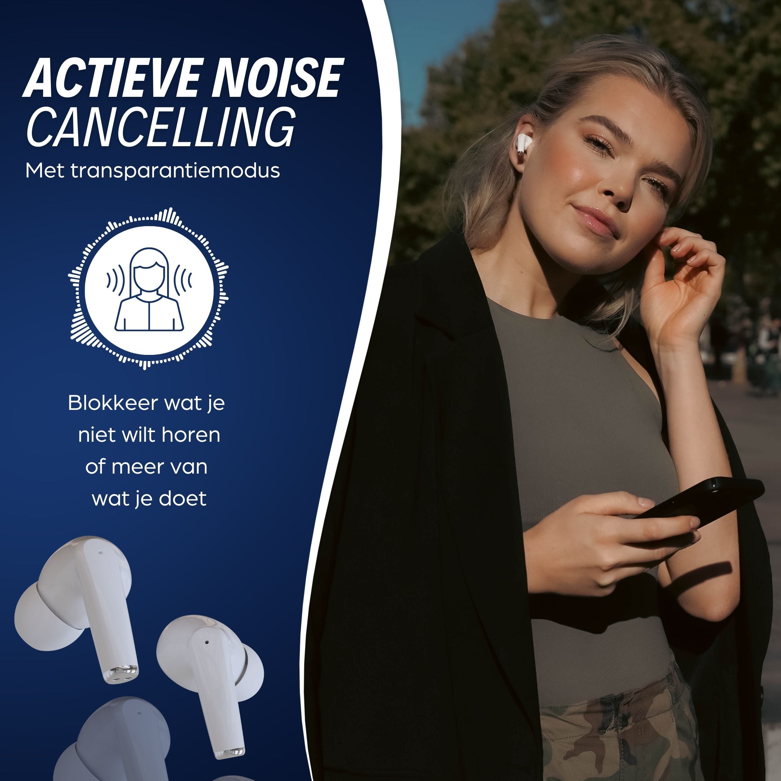 AV Audio Melody ANC Pro White TWS oordopjes
