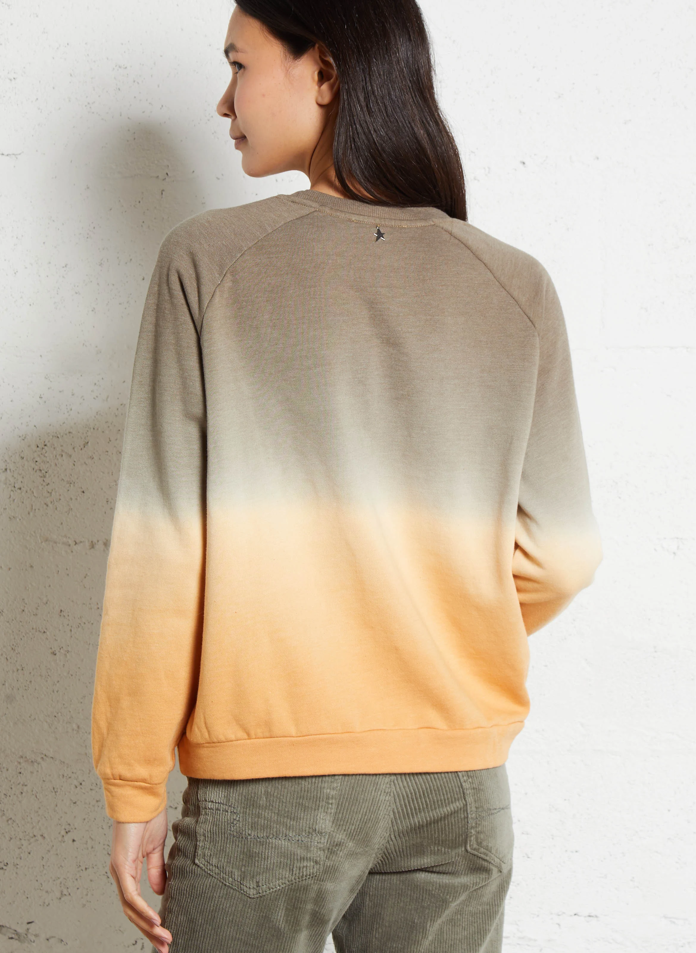 SALOME - Pull imprimé en coton mélangé | Vert