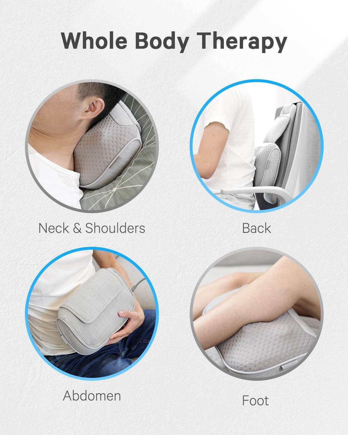 NAIPO Massagekissen Shiatsu Nacken- und Rückenmassagegerät mit Wärmefunktion