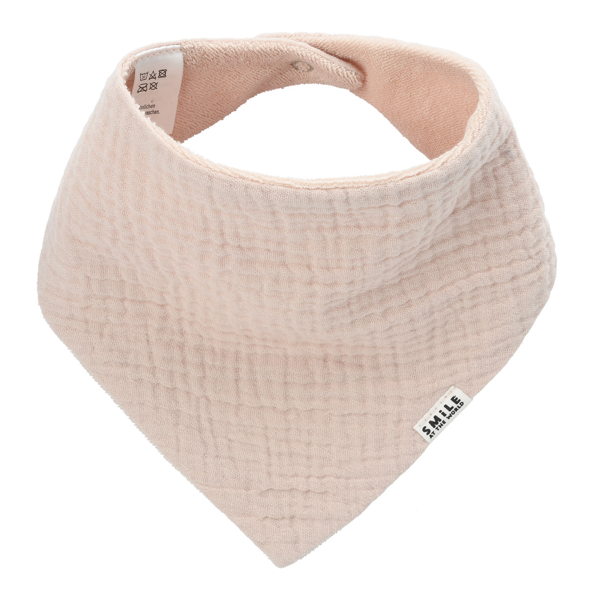 Topomini Baby Musselin-Bandana mit Frottee-Innenseite hellbeige