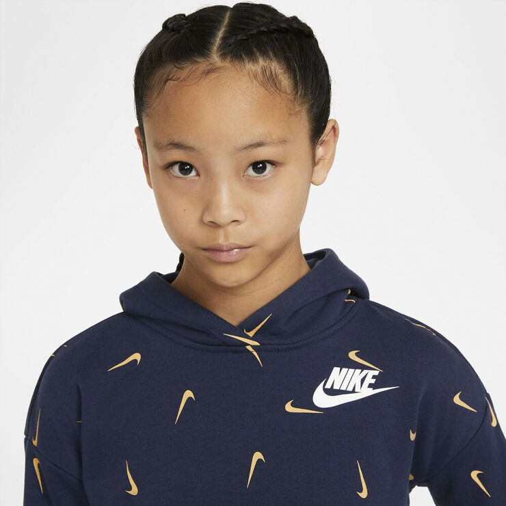 Nike Sportswear Cropped French Terry Hættetrøje Blå