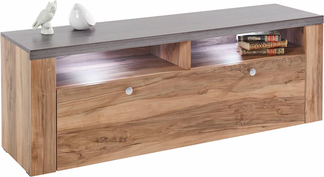 Home affaire Lowboard »Larona, zeitloses TV Board mit 1 Klappe und 2 offenen Fächern« Breite 140 cm, Fernsehbank, viel Stauraum, dekorative Rahmenoptik