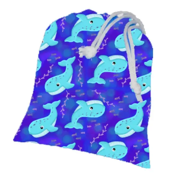 Bolsa impermeável Eliott and Wolf com estampa de baleias, tamanho único.
