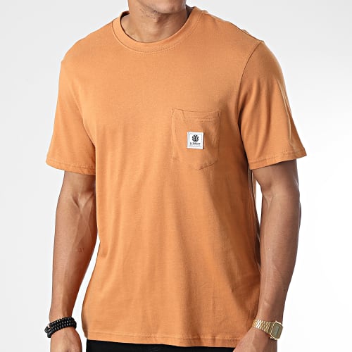 Tee Shirt Poche Basic Pocket Label Camel