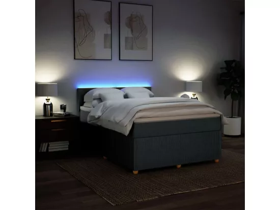 Sommier à lattes de lit avec matelas Gris foncé 160x200cm Tissu