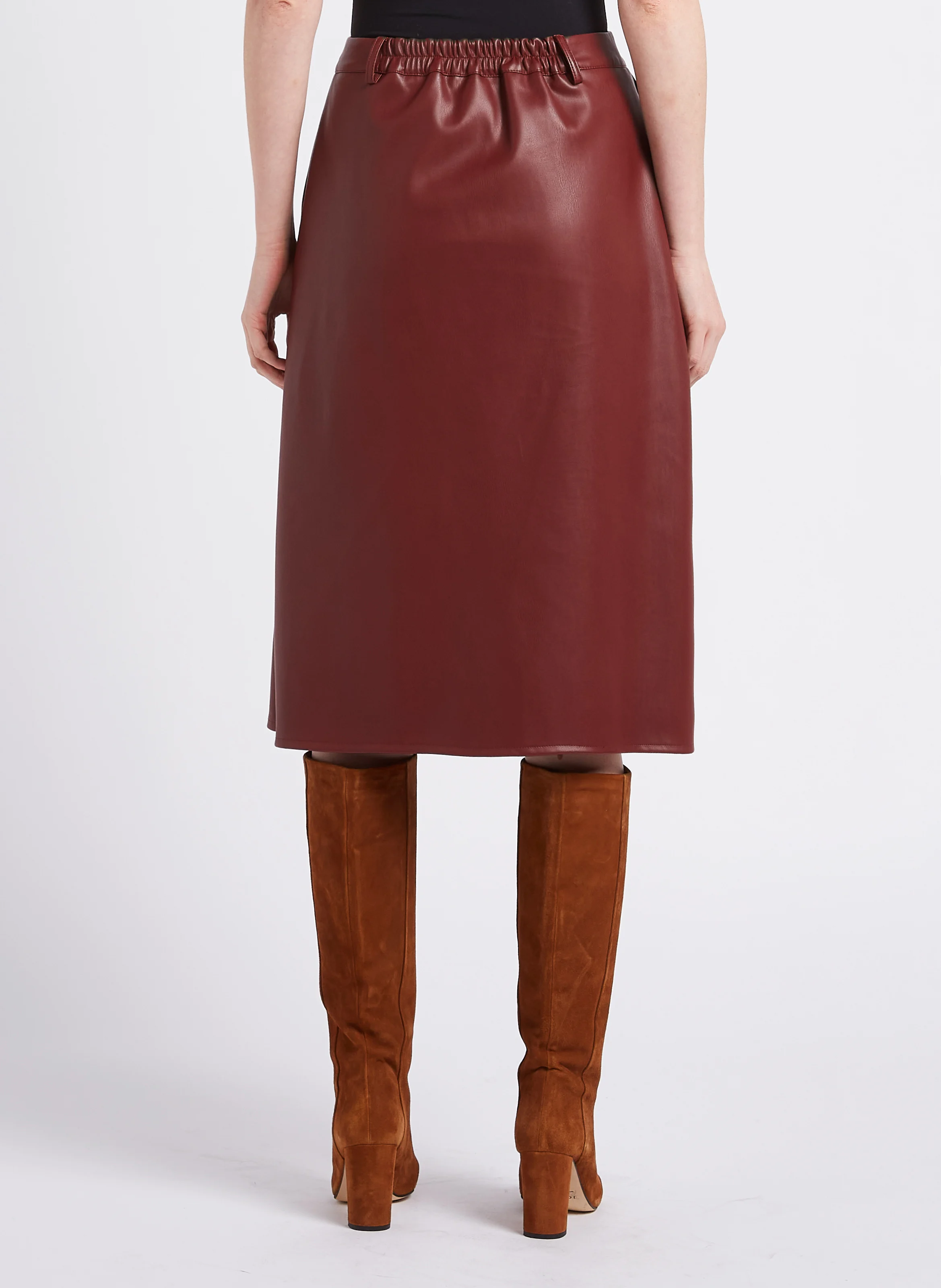 JOSIE - Jupe midi fendue| Rouge