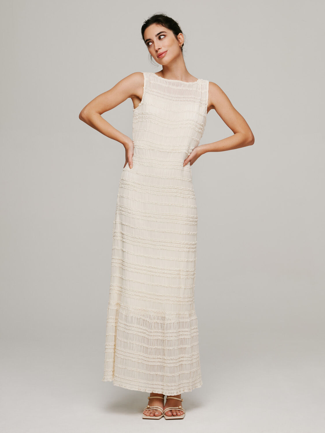 Vestido drapeado - Cinza