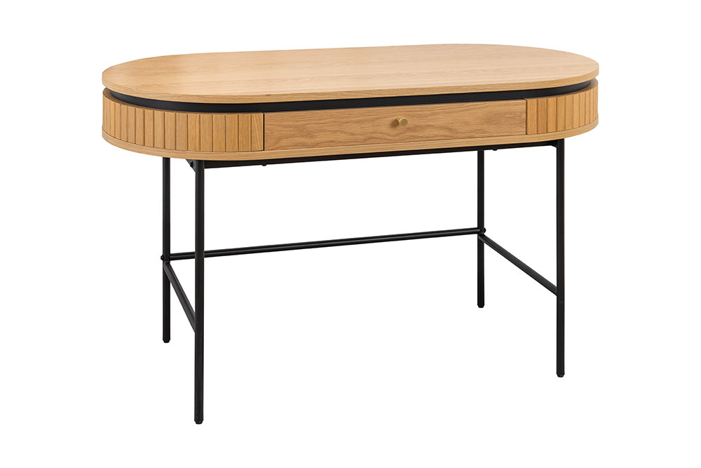 Moderner Schreibtisch ATELIER 120cm natur Eiche Konsolentisch schwarz mit Schublade