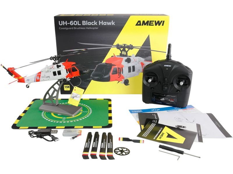 Amewi Helikopter UH-60 l Black Hawk 4-Kanal 6G RTF Coast Guard Brushless Helikopter