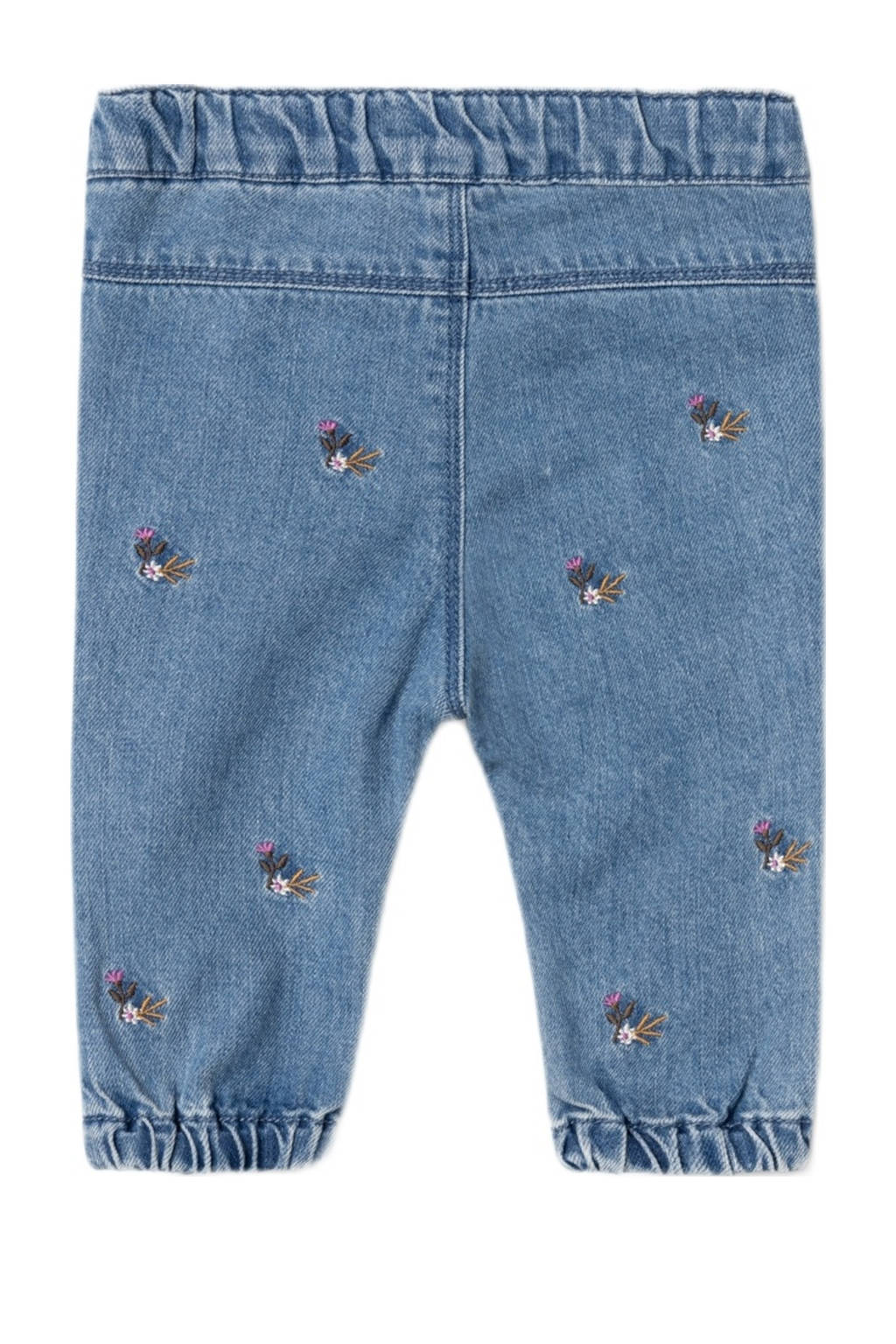 NAME IT baby gebloemde mom jeans NBFROSE medium blue denim