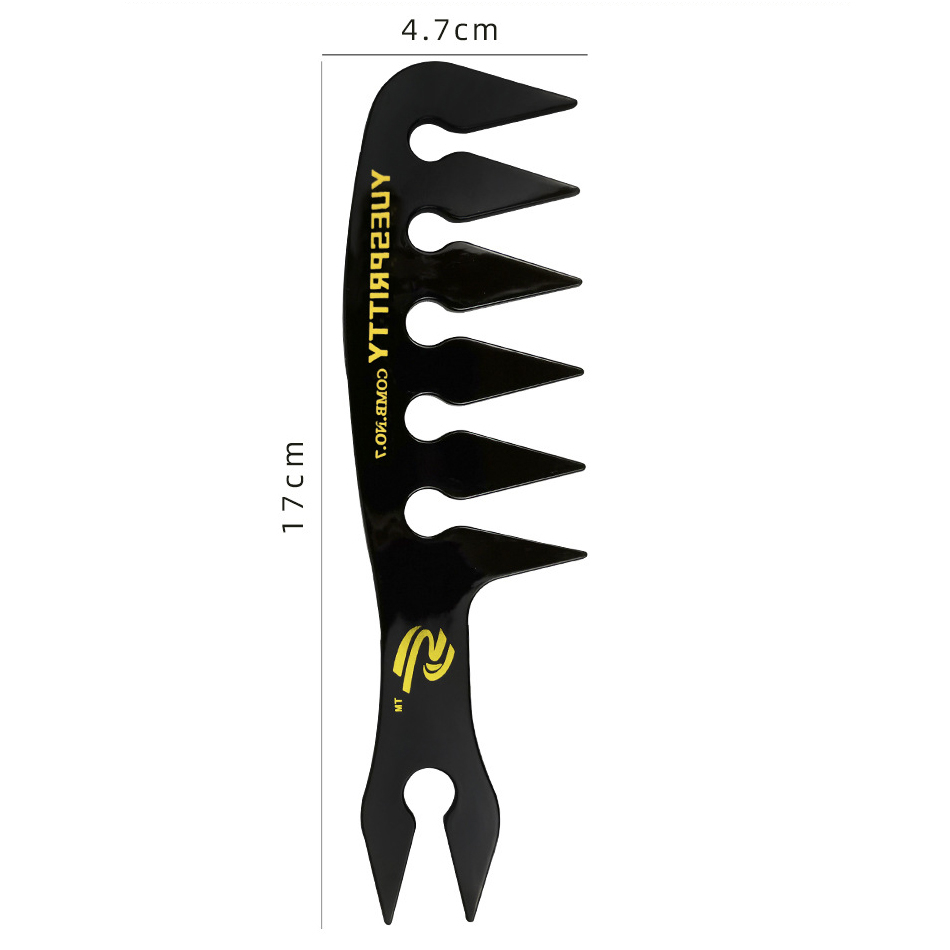 (17cm) Breiter Zahnkamm Öl Haarkamm Haar Styling Textur Kamm - Schwarz