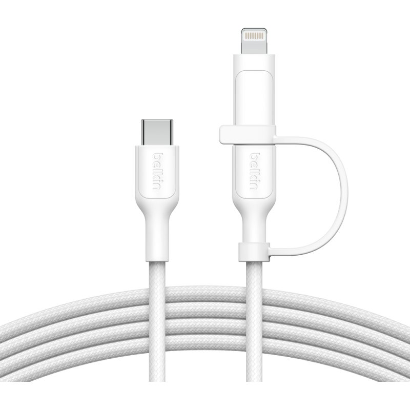Belkin BoostCharge Pro câble USB USB 2.0 1,5 m USB C USB C/Lightning 0,48 Gbit/s 60 W Blanc