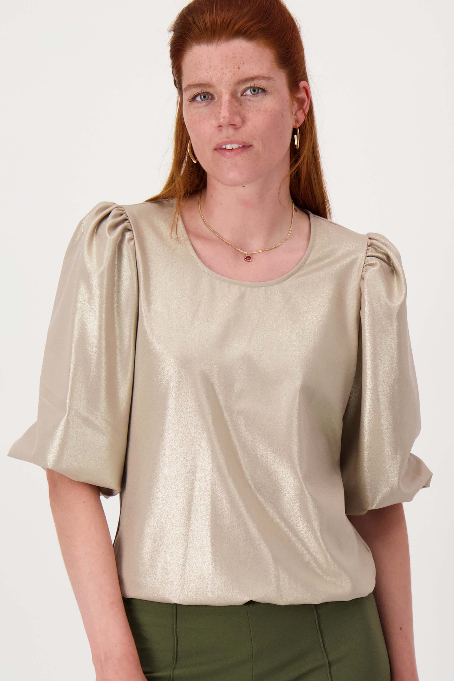 top met pofmouw lurex
