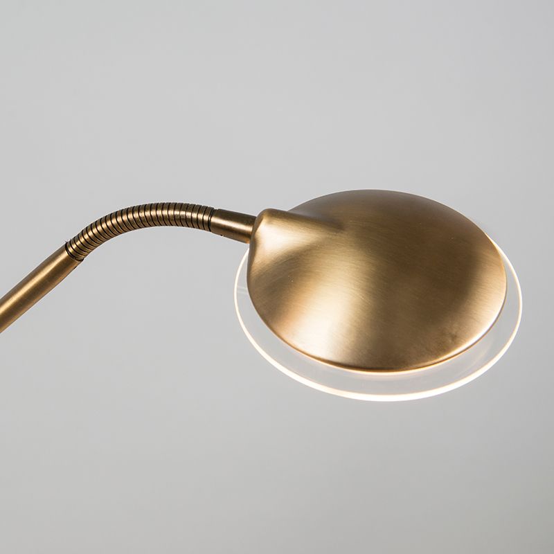 Moderne vloerlamp brons met leeslamp incl. LED - Eva