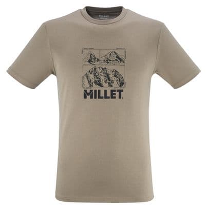 T-Shirt Millet Chamonix Logo Beige Homme