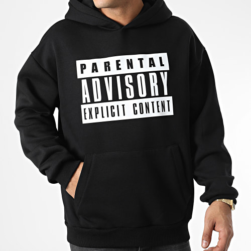 Sweat Capuche Oversize Big Front Logo Noir Blanc