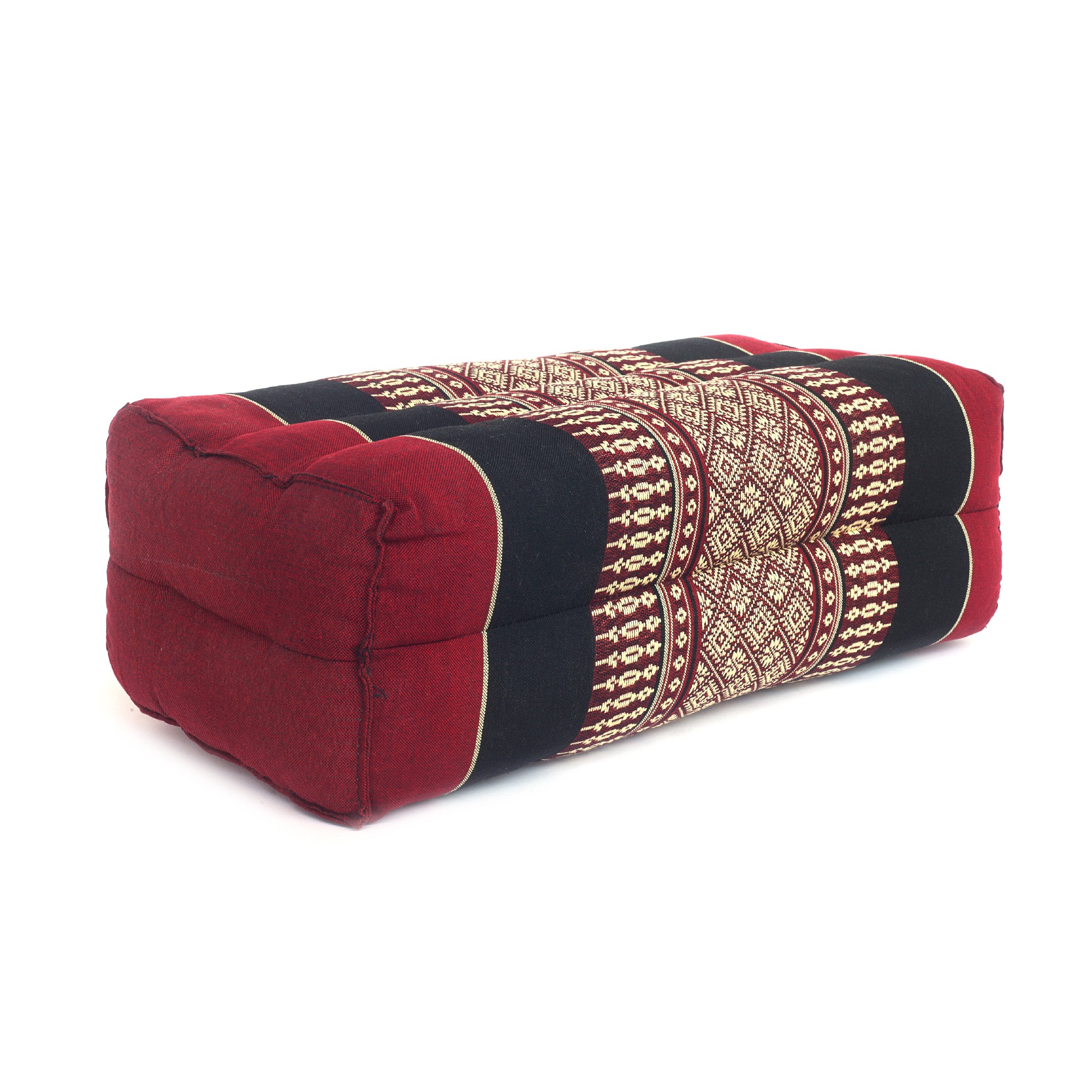 Yogakissen, rot, schwarz, B 35 cm, H 15 cm, T 16,5 cm von fischer's lagerhaus