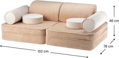 Wigiwama Play Byggbar Sofa 272x156 cm, Brown Sugar