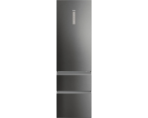 HAIER HTW5620CNMP koel-vriescombinatie, afmetingen (B x H x D): 59,5 x 205 x 66,7 cm, koelgedeelte: 289 l, vriesgedeelte: 125 l, zwart