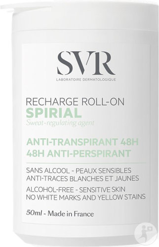 SVR Spirial Déodorant Recharge Anti-Transpirant 48h Peaux Sensibles Roll-On 50ml
