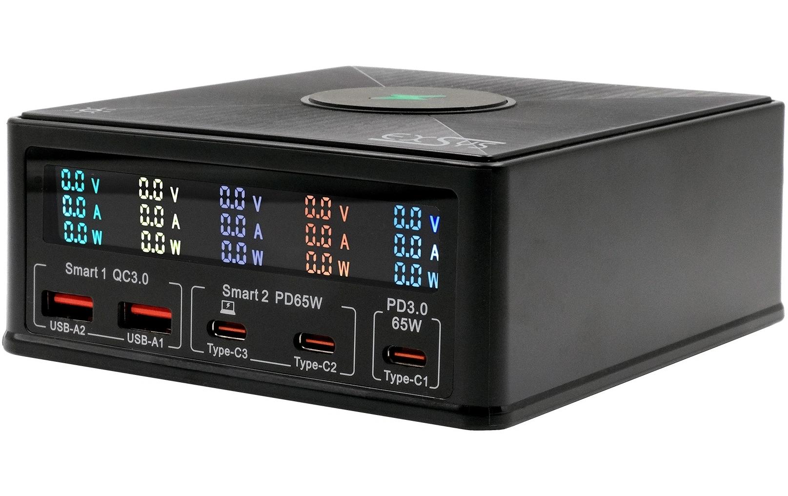 Ladestation EX-1106 Schwarz160 W Multiport Ladestation mit 6 USB Anschlüssen
