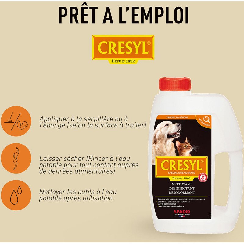 Nettoyant désinfectant désodorisant spécial chiens chats parfum fleur lotus